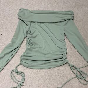 Sage Green Off-Shoulder Top